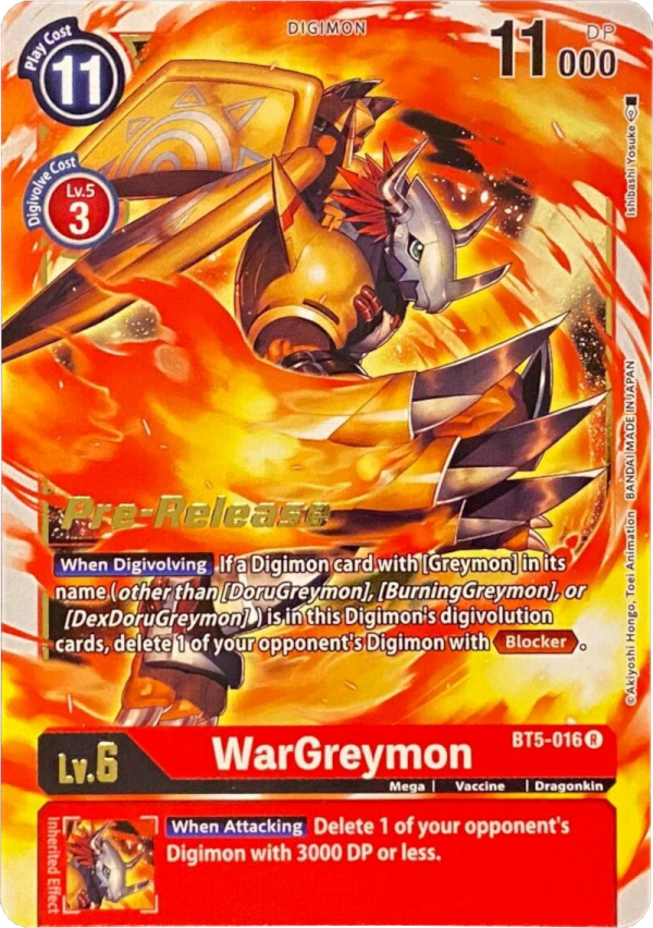 WarGreymon [BT5-016] [Battle of Omni Pre-Release Promos] Online Hot Sale