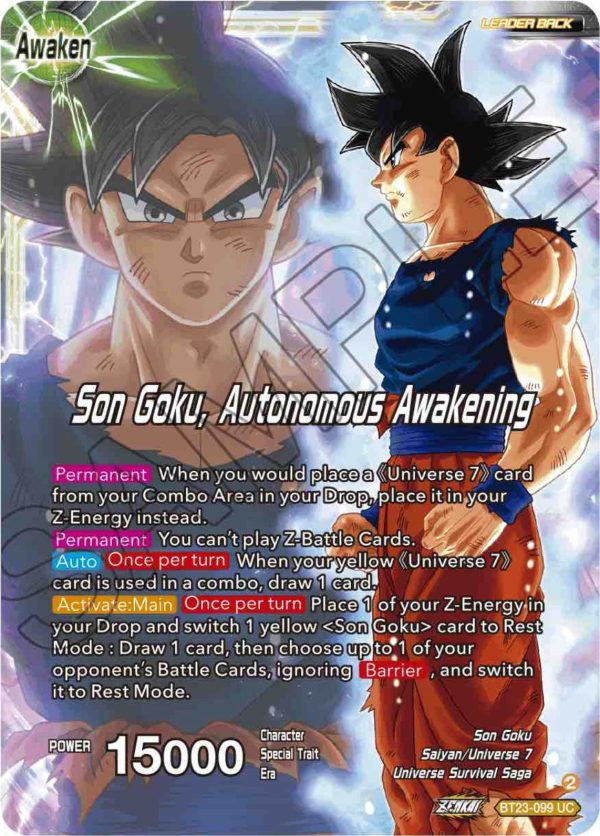 SSB Son Goku    Son Goku, Autonomous Awakening (BT23-099) [Perfect Combination] Online Hot Sale