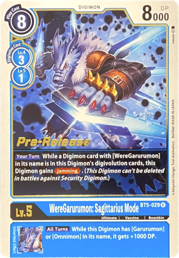 WereGarurumon: Sagittarius Mode [BT5-029] [Battle of Omni Pre-Release Promos] Online