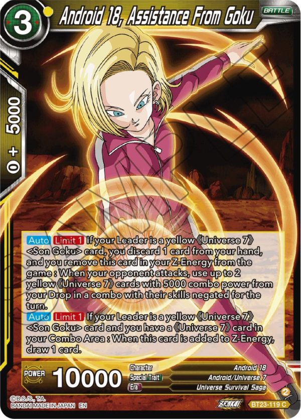 Android 18, Assistance From Goku (BT23-119) [Perfect Combination] Online