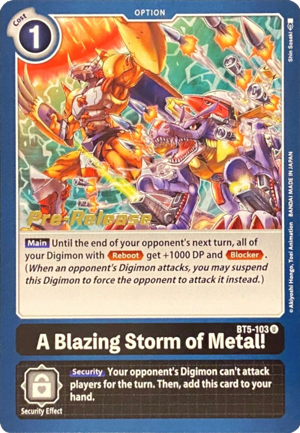 A Blazing Storm of Metal! [BT5-103] [Battle of Omni Pre-Release Promos] Discount