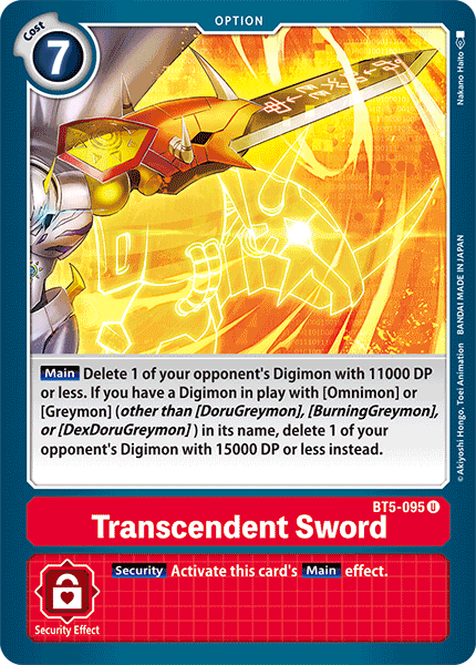 Transcendent Sword [BT5-095] [Battle of Omni] Hot on Sale