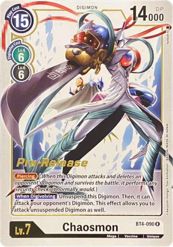 Chaosmon [BT4-090] [Great Legend Pre-Release Promos] Online now