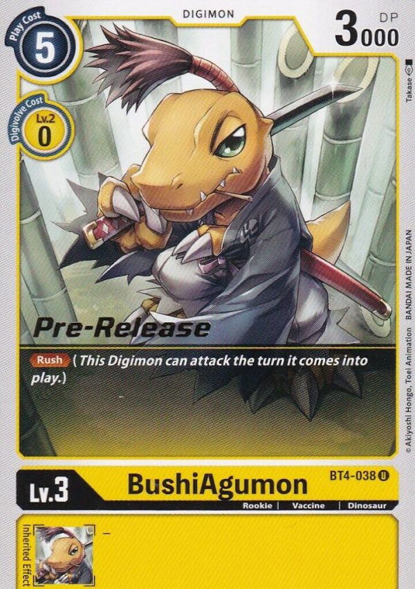 BushiAgumon [BT4-038] [Great Legend Pre-Release Promos] Sale