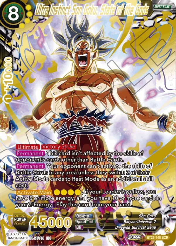 Ultra Instinct Son Goku, State of the Gods (BT23-140) [Perfect Combination] Supply