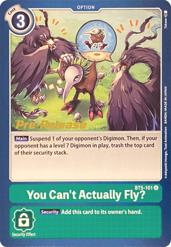 You Can t Actually Fly? [BT5-101] [Battle of Omni Pre-Release Promos] For Sale