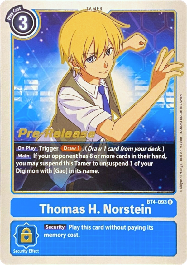 Thomas H. Norstein [BT4-093] [Great Legend Pre-Release Promos] For Cheap