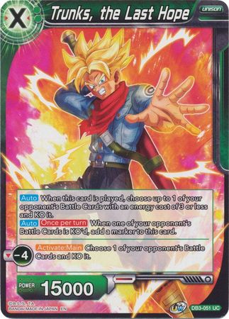 Trunks, the Last Hope (DB3-051) [Giant Force] Hot on Sale