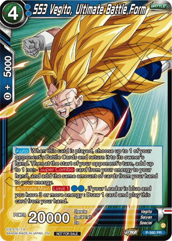 SS3 Vegito, Ultimate Battle Form (Zenkai Series Tournament Pack Vol.6) (P-560) [Tournament Promotion Cards] Discount