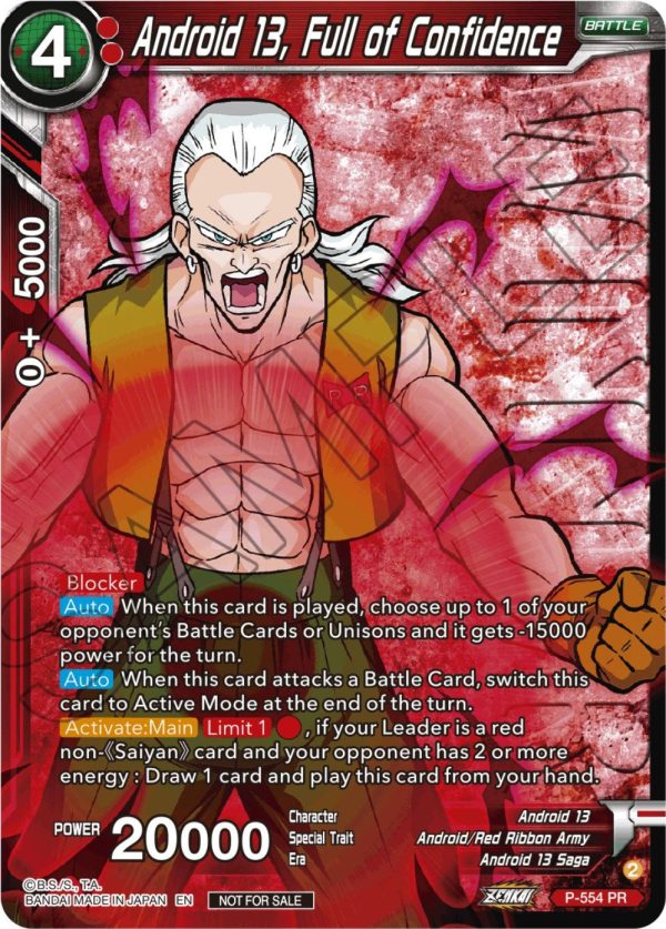 Android 13, Full of Confidence (Zenkai Series Tournament Pack Vol.6) (Winner) (P-554) [Tournament Promotion Cards] Hot on Sale