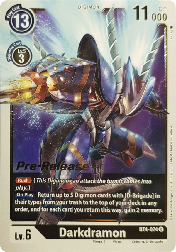 Darkdramon [BT4-074] [Great Legend Pre-Release Promos] Discount