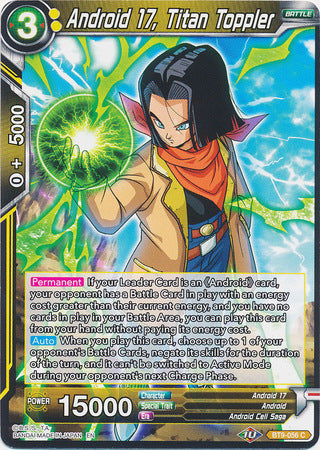 Android 17, Titan Toppler (BT9-056) [Universal Onslaught] Online